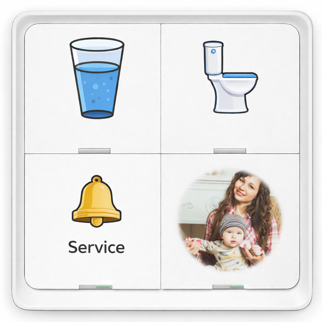 Multitaster — frei belegbarer Vier-Tasten-Schalter im Zimmer